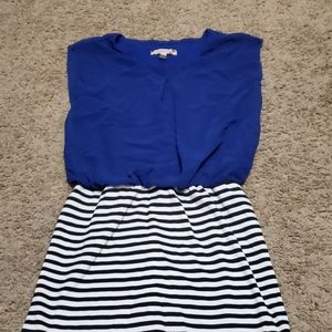 Girls blue with stripes dress